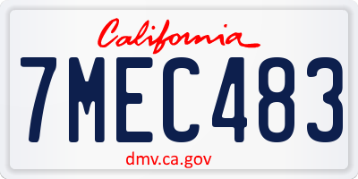 CA license plate 7MEC483