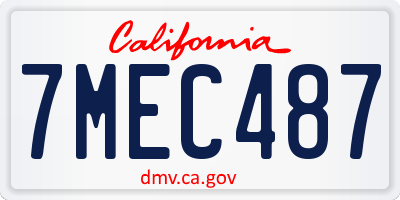 CA license plate 7MEC487