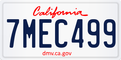 CA license plate 7MEC499