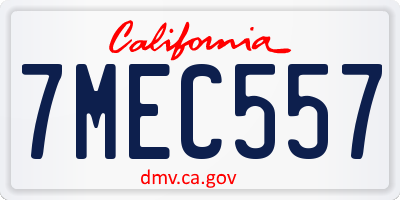 CA license plate 7MEC557