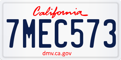CA license plate 7MEC573
