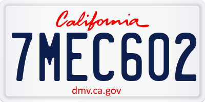 CA license plate 7MEC602