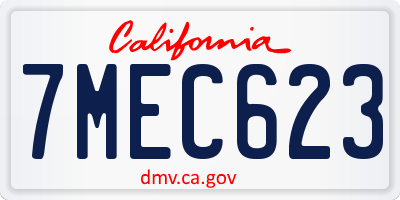 CA license plate 7MEC623
