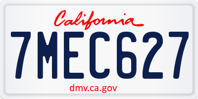 CA license plate 7MEC627