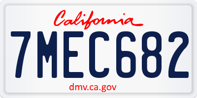 CA license plate 7MEC682