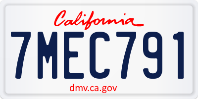 CA license plate 7MEC791