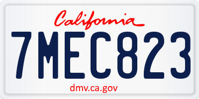 CA license plate 7MEC823