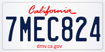 CA license plate 7MEC824