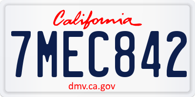 CA license plate 7MEC842