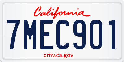 CA license plate 7MEC901