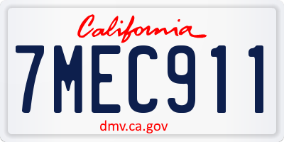 CA license plate 7MEC911