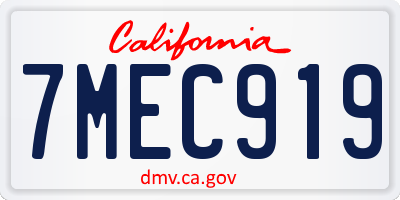 CA license plate 7MEC919
