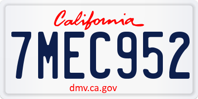 CA license plate 7MEC952