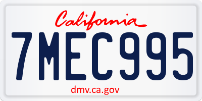 CA license plate 7MEC995