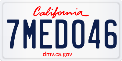 CA license plate 7MED046