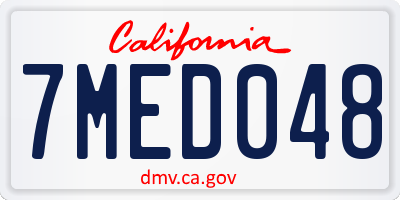 CA license plate 7MED048