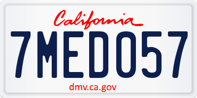 CA license plate 7MED057