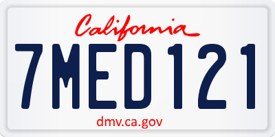 CA license plate 7MED121
