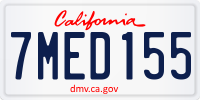 CA license plate 7MED155
