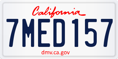 CA license plate 7MED157