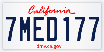 CA license plate 7MED177