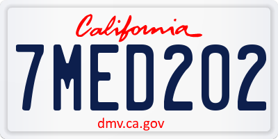 CA license plate 7MED202