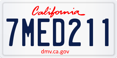 CA license plate 7MED211