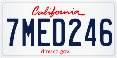 CA license plate 7MED246