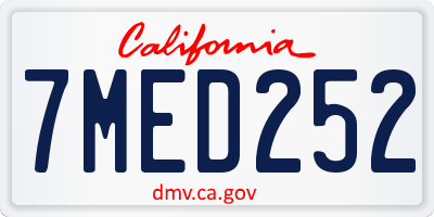 CA license plate 7MED252