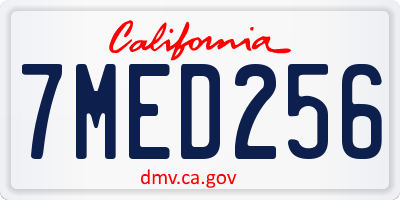 CA license plate 7MED256