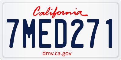 CA license plate 7MED271