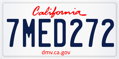 CA license plate 7MED272
