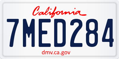 CA license plate 7MED284