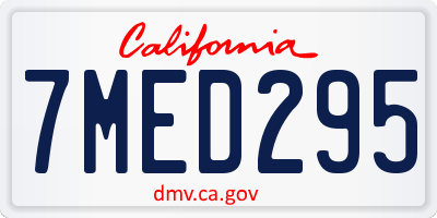 CA license plate 7MED295