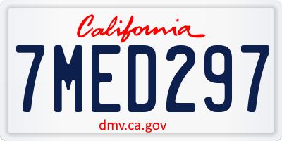 CA license plate 7MED297