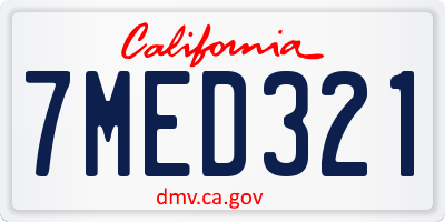 CA license plate 7MED321