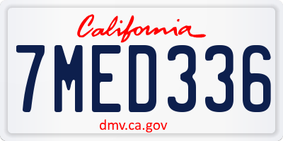 CA license plate 7MED336