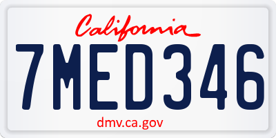 CA license plate 7MED346
