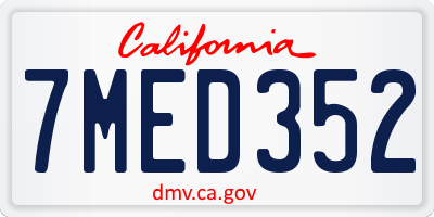 CA license plate 7MED352