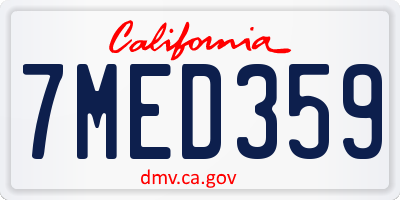 CA license plate 7MED359