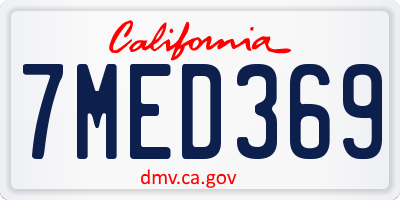 CA license plate 7MED369