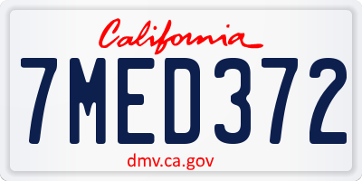 CA license plate 7MED372