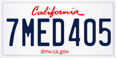 CA license plate 7MED405
