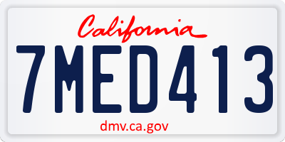 CA license plate 7MED413
