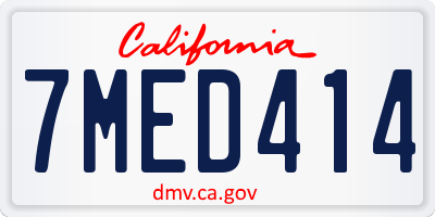 CA license plate 7MED414