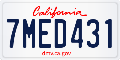 CA license plate 7MED431