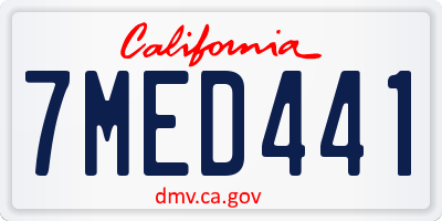 CA license plate 7MED441