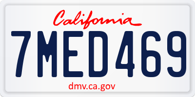 CA license plate 7MED469