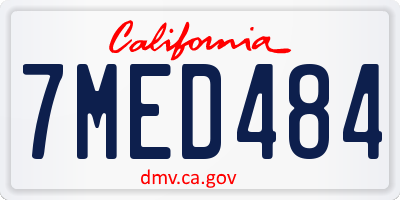 CA license plate 7MED484