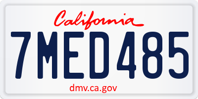 CA license plate 7MED485